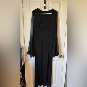 SHEIN Black Long Sleeve Maxi Dress